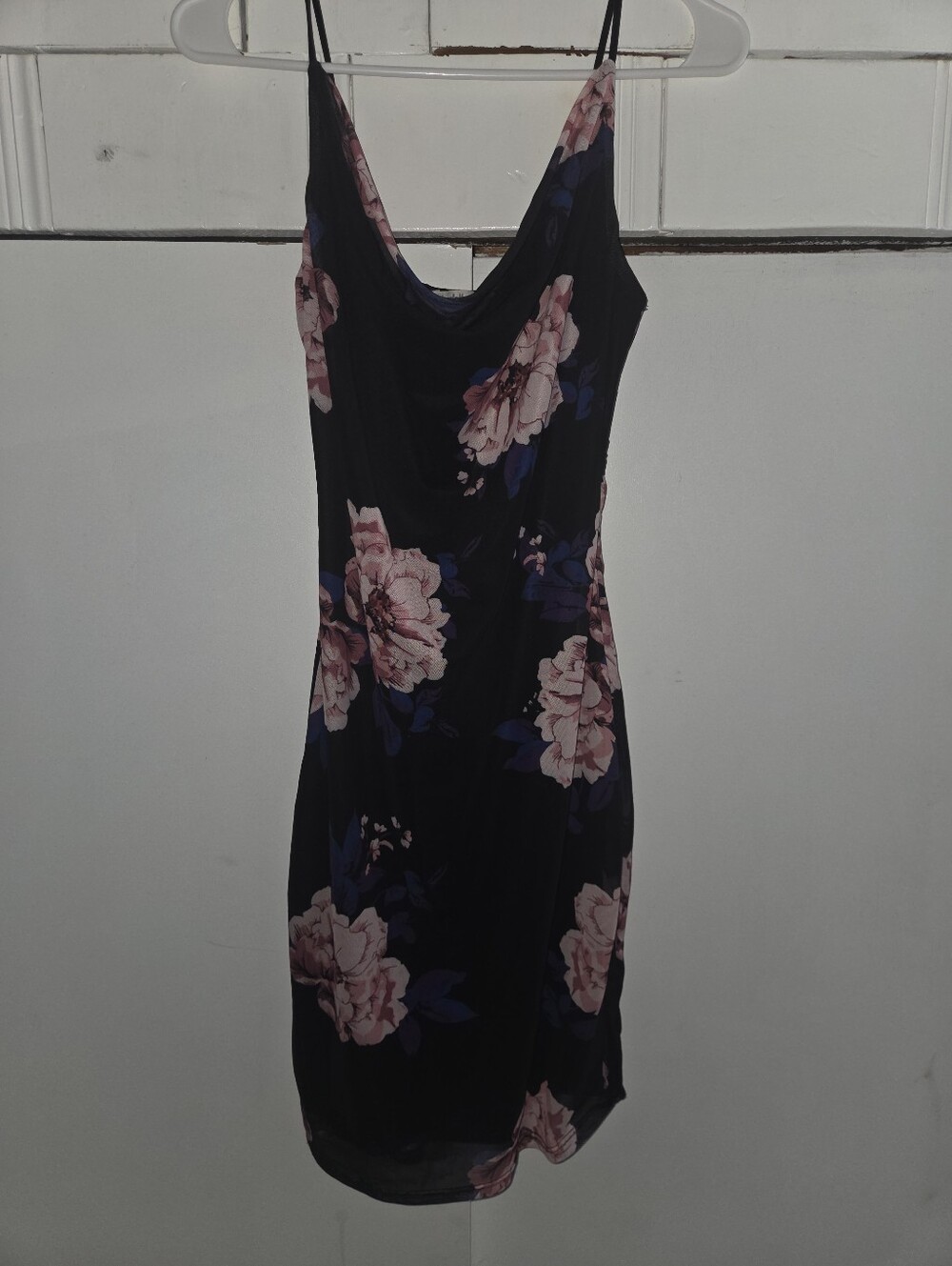 Charlotte Russe Black Cowl Neck Floral Dress Medium